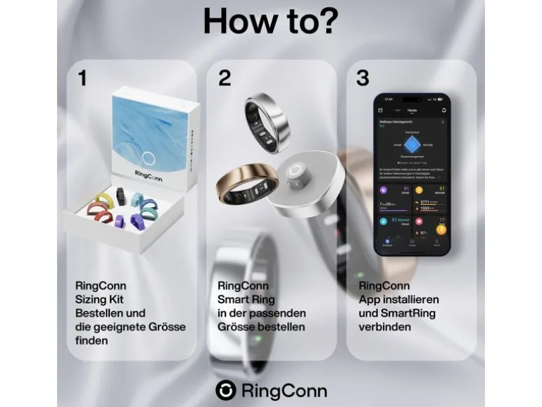 RingConn Smart Ring Gen 2 Air Grösse 6 Silber