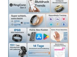 RingConn Smart Ring Gen3, Gr.8 Rose Gold/Brushed Rose Gold