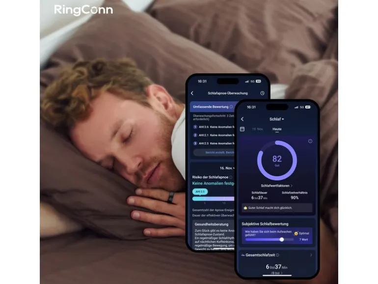 RingConn Smart Ring, Gen 2, Grösse 12, Midnight Black