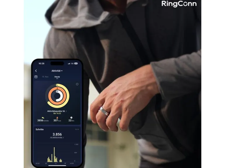 RingConn Smart Ring, Gen 2, Grösse 12, Midnight Black