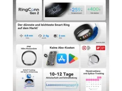 RingConn Smart Ring Gen 2, Grösse 6 - Midnight Black