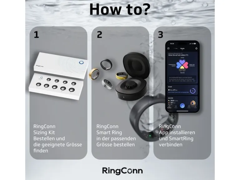 RingConn Smart Ring Gen 2, Grösse 14 - Moonlight Silver