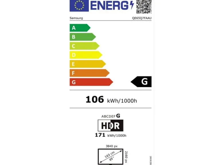 Samsung TV QE65Q7F 65'' Q7F QLED 4K AI TV, 2025