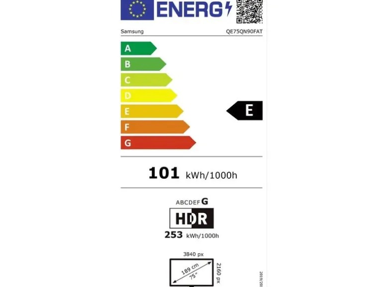 Samsung TV QE75QN90F 75'' QN90F Neo QLED 4K Mini LED AI TV, 2025