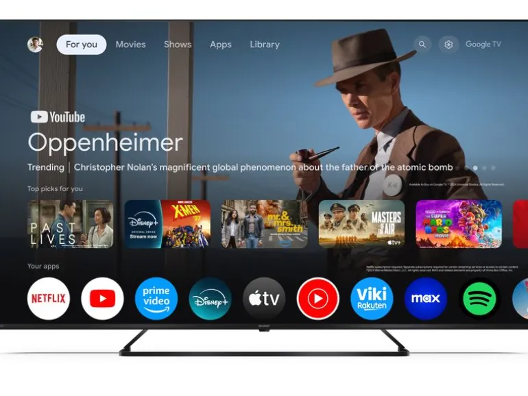 Sharp TV 65HP6465E 65", Google TV, 4K UHD, QLED