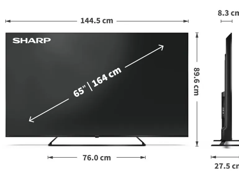 Sharp TV 65HP6465E 65", Google TV, 4K UHD, QLED