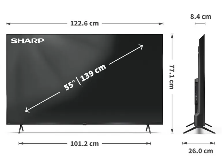 Sharp TV 55HP5465E 55", 3840 x 2160 (Ultra HD 4K), QLED