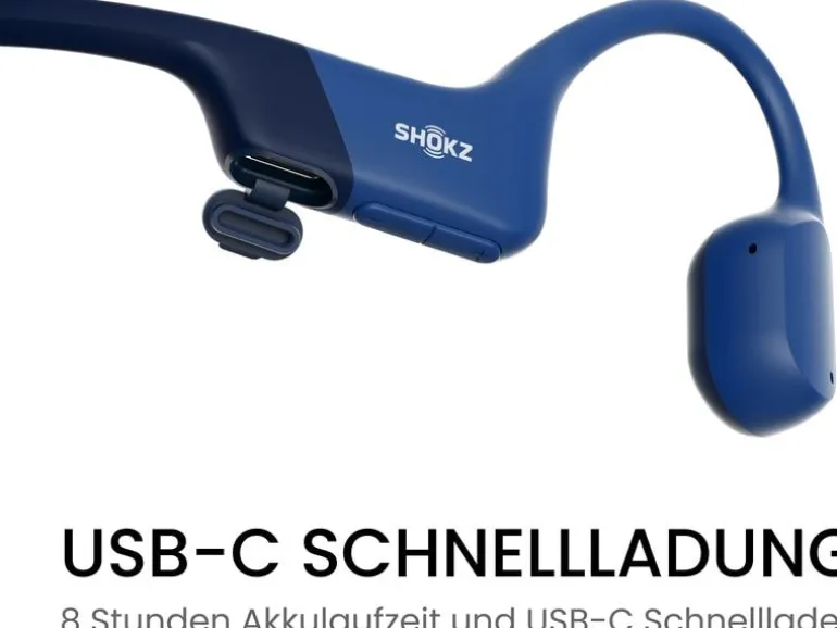 Shokz Bone Conduction Kopfhörer OpenRun USB-C Blau