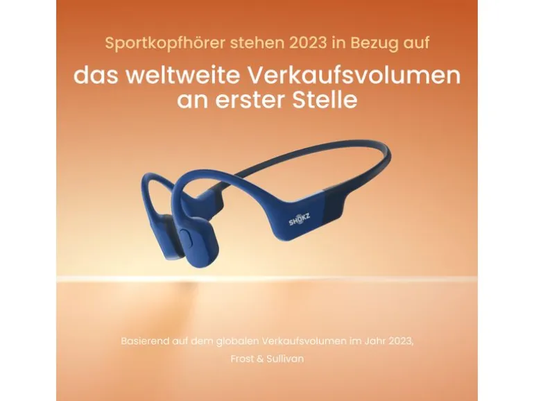 Shokz Bone Conduction Kopfhörer OpenRun USB-C Blau