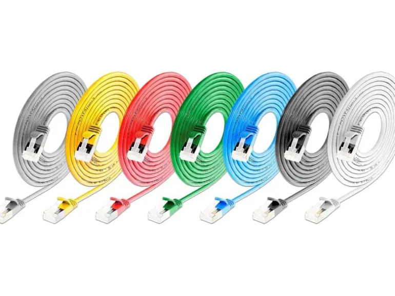 SLIM KAT6A 10 Gigabit Lightpatchkabel rund, U/FTP, Ø 3.8 mm, rot