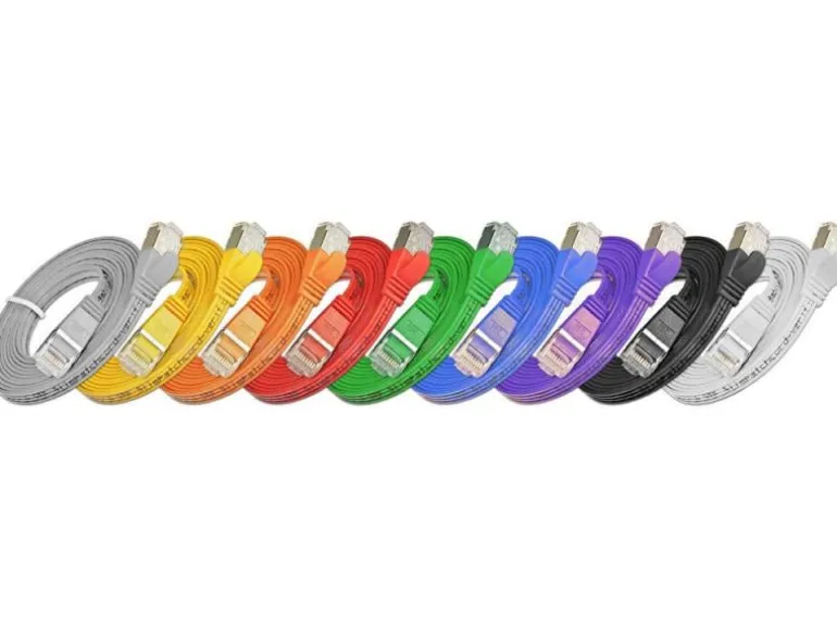 SLIM Slimpatchkabel RJ-45 - RJ-45, Cat 6, STP, 1 m, Weiss