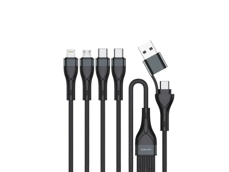 4smarts USB-C/A Multi-Ladekabel 4in2 1.2 m, Schwarz