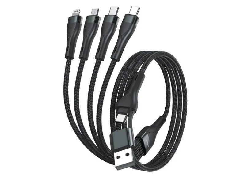 4smarts USB-C/A Multi-Ladekabel 4in2 1.2 m, Schwarz