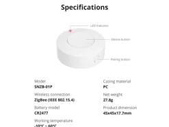 SONOFF Zigbee Wireless-Schalter SNZB-01P DC 3 V