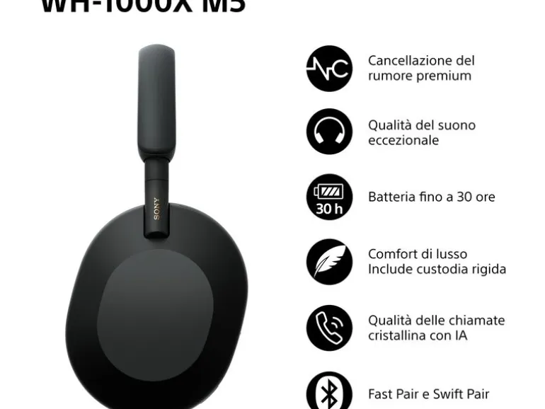 Sony Wireless Over-Ear-Kopfhörer WH-1000XM5 Schwarz