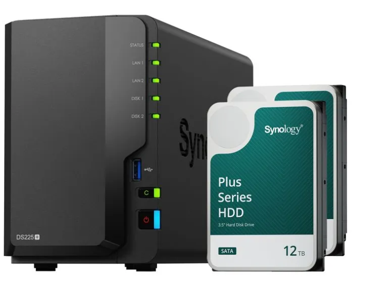 Synology NAS DiskStation DS225+ 2-bay 2x 12 TB HDD Synology Plus