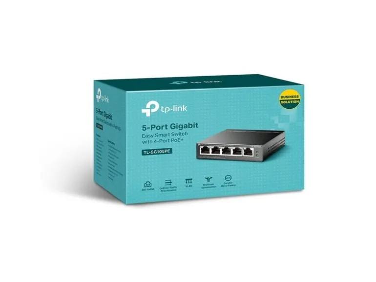 TP-Link PoE+ Switch Omada PoE+ Easy Smart 5 x 1G TL-SG105PE 5 Port