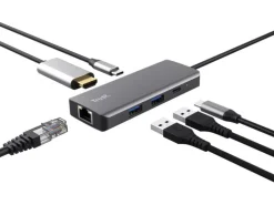 Trust Dockingstation 6-in-1 USB-C Multi-Port Adapter – Silver