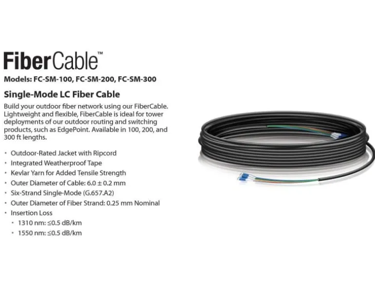 Ubiquiti LWL-Patchkabel 6x Singlemode LC – LC, OS2, Duplex, 60 m