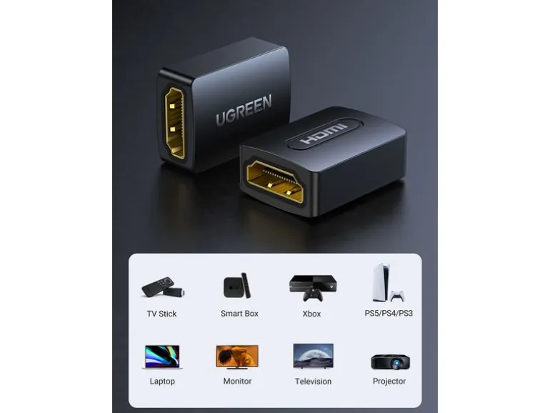 Ugreen Adapter 20107 4K HDMI Buchse zu Buchse Gold Schwarz