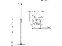 Vogel's Deckenhalterung PPC 2585 Silber
